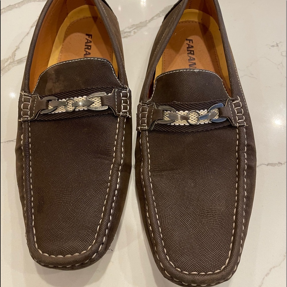 Faranzi Mens Brown Loafers Size 12